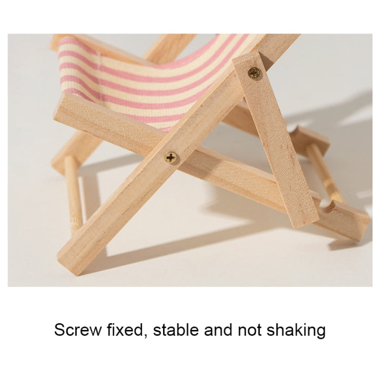 Wooden Craft Mini Desktop Ornament Photography Toys Beach Chair Phone Holder, A, D, E, G