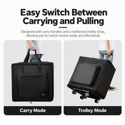 Baona Desktop Computer Host Monitor Keyboard Storage Bag, Single-layer + Trolley, Single-layer + Trolley With Swivel Wheels, Medium + Trolley, Medium + Trolley With Swivel Wheels