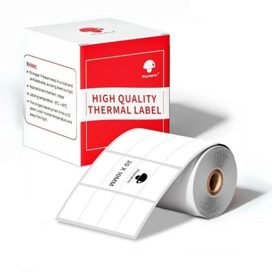 Thermal Labels For M110 Printer, Phomemo 10x20mm-1280pcs, Phomemo 25x15mm-400pcs, Phomemo 30x15mm-400pcs, Phomemo 30x20mm-320pcs, Phomemo 30x30mm-230pcs, Phomemo 30x40mm-180pcs, Phomemo 40x15mm-400pcs, Phomemo 40x30mm-230pcs, Phomemo 40x40mm-180pcs