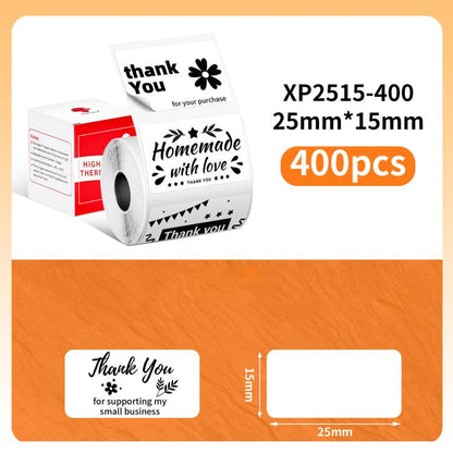 Thermal Labels For M110 Printer, Phomemo 10x20mm-1280pcs, Phomemo 25x15mm-400pcs, Phomemo 30x15mm-400pcs, Phomemo 30x20mm-320pcs, Phomemo 30x30mm-230pcs, Phomemo 30x40mm-180pcs, Phomemo 40x15mm-400pcs, Phomemo 40x30mm-230pcs, Phomemo 40x40mm-180pcs