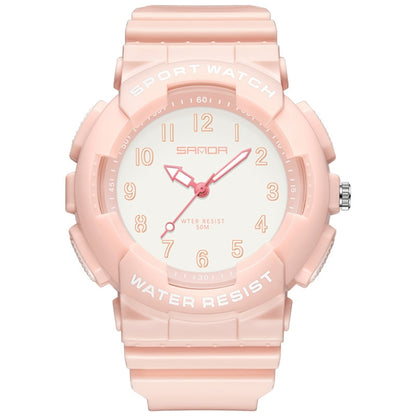 SANDA Small Fresh Digital All-match Waterproof Luminous Student Watch