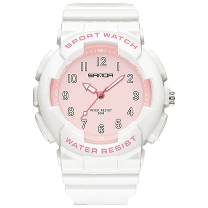 SANDA Small Fresh Digital All-match Waterproof Luminous Student Watch