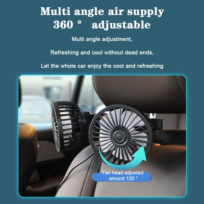 5V 2A Car Rear Seat Back USB Interface Powerful Double-headed Fan, F4207