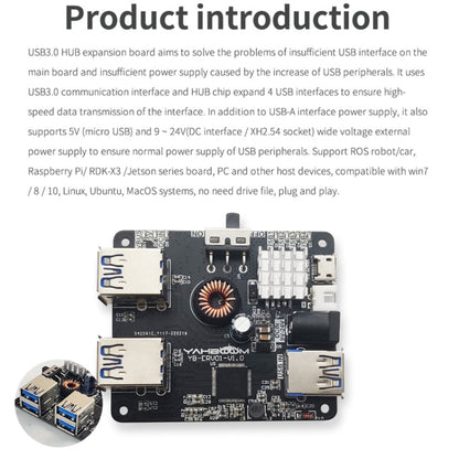 Yahboom USB3.0 HUB Expansion Board ROS Robot Expansion Dock