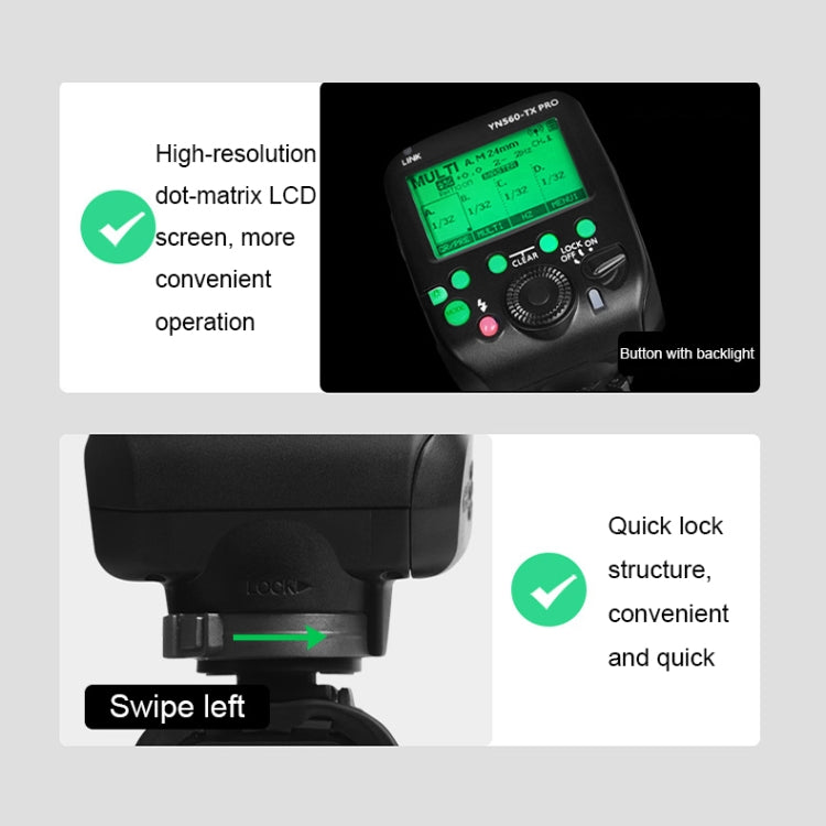 YONGNUO YN560-TX Pro High-speed Synchronous TTL Trigger Wireless Flash Trigger, For Canon, For Nikon, For Sony