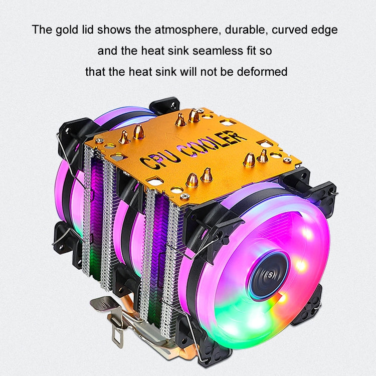 EVESKY 600 Desktop Computer 4 Copper Tube Mute CPU Cooling Fan, No Light Three Fans, Color Three Fans