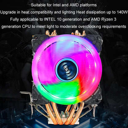 EVESKY 600 Desktop Computer 4 Copper Tube Mute CPU Cooling Fan, No Light Three Fans, Color Three Fans