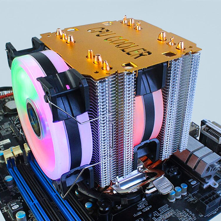 EVESKY 600 Desktop Computer 4 Copper Tube Mute CPU Cooling Fan, No Light Three Fans, Color Three Fans