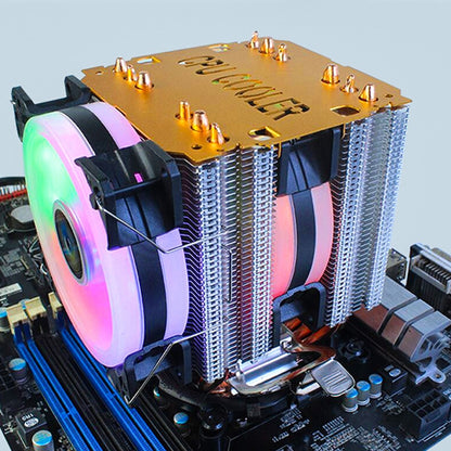 EVESKY 600 Desktop Computer 4 Copper Tube Mute CPU Cooling Fan, No Light Three Fans, Color Three Fans