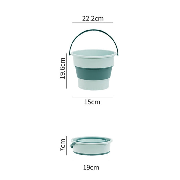 Small 4.6L Folding Thickened Portable Plastic Bucket Outdoor Fishing Barrel Car Travel Wash Barrel, Small 5L