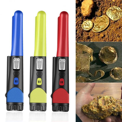 Handheld Metal Detector LCD Display Gold Treasure Hunter with Flashlight, Red, Green, Blue, Orange, Black