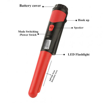 Handheld Metal Detector LCD Display Gold Treasure Hunter with Flashlight, Red, Green, Blue, Orange, Black