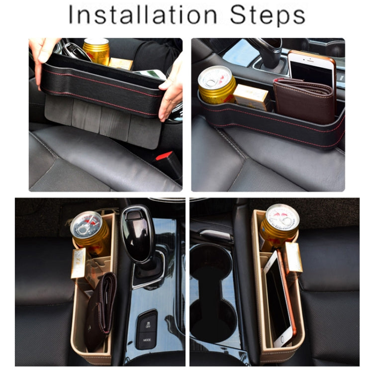 Car Seat Gap Interior PU Leather Storage Box Water Cup Holder