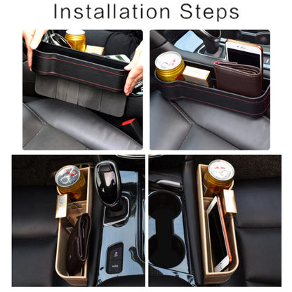 Car Seat Gap Interior PU Leather Storage Box Water Cup Holder