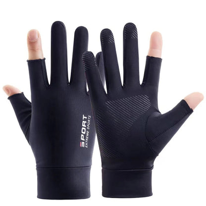 Summer Ice Silk Thin Sunscreen Gloves Fishing Non-slip Takeaway Rider Gloves, Free Code