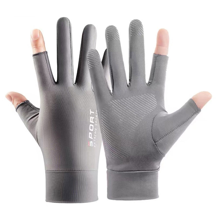 Summer Ice Silk Thin Sunscreen Gloves Fishing Non-slip Takeaway Rider Gloves, Free Code