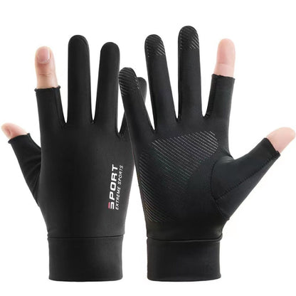 Summer Ice Silk Thin Sunscreen Gloves Fishing Non-slip Takeaway Rider Gloves, Free Code