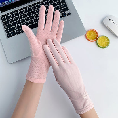 Summer Sunscreen Anti-ultraviolet Ice Silk Thin Gloves, Free Code