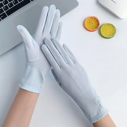 Summer Sunscreen Anti-ultraviolet Ice Silk Thin Gloves, Free Code