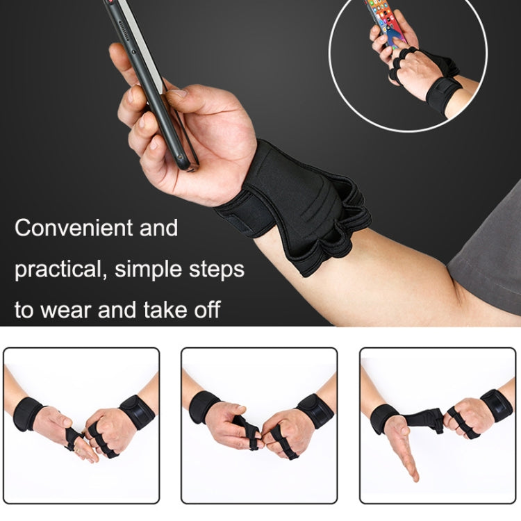 Weightlifting Dumbbell Horizontal Bar Anti-cocoon Anti-slip Wrist Fitness Gloves, M, L, XL