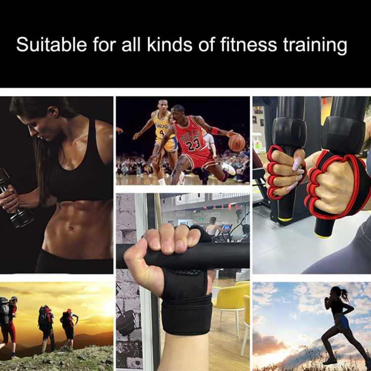 Weightlifting Dumbbell Horizontal Bar Anti-cocoon Anti-slip Wrist Fitness Gloves, M, L, XL