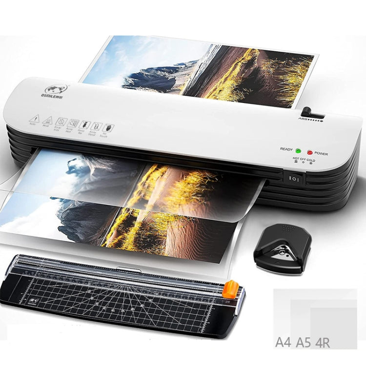 Osmile SL299 A4 Laminator Machine Set With 15 Laminating Pouches Paper Cutter Corner Rounder, 3-in-1 Set
