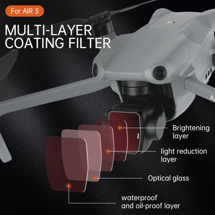 For DJI Air 3 RCSTQ Multi-Layer Coating Waterproof  Filter, CPL, UV, ND-PL8, NDL-PL16, ND-PL32, ND-PL64