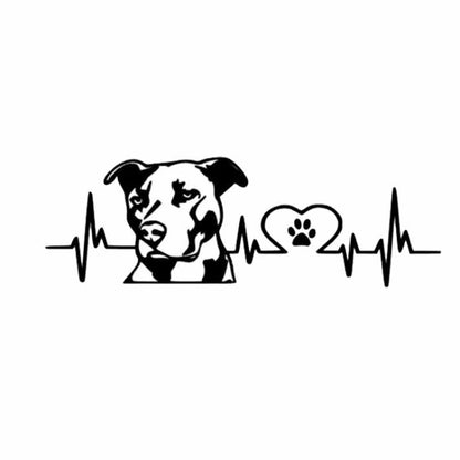 10pcs Pitbull Love Car Sticker Car Rear Modification Plate Label