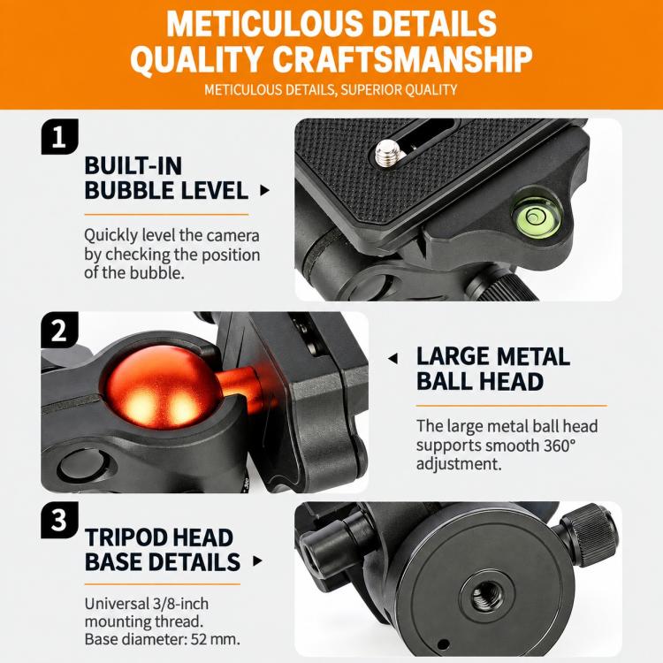 DSLR Tripod Photography Stand Portable Cell Phone Micro SLR Tripod, K268+KJ36