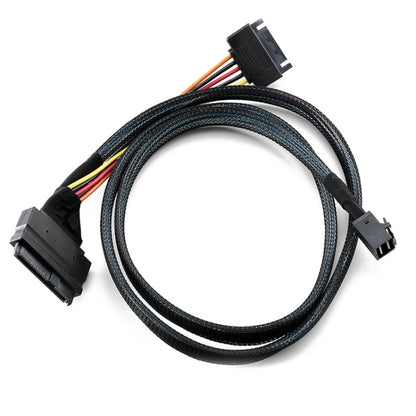 Mini SAS 36P HD8643 To MINI SAS 8639+ 15P Power Hard Drive Data Cable, 36P HD8643 To MINI SAS 8639+ 0.5m