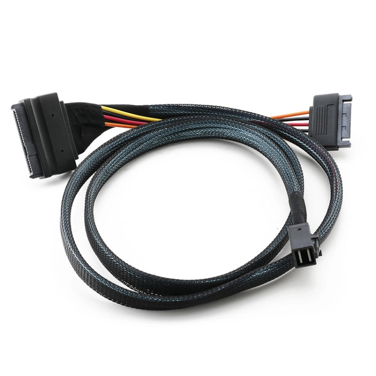 Mini SAS 36P HD8643 To MINI SAS 8639+ 15P Power Hard Drive Data Cable, 36P HD8643 To MINI SAS 8639+ 0.5m