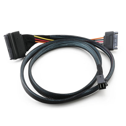 Mini SAS 36P HD8643 To MINI SAS 8639+ 15P Power Hard Drive Data Cable, 36P HD8643 To MINI SAS 8639+ 0.5m