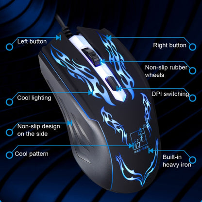 Chasing Leopard USB Illuminated Gaming Optical 1.3m Wired Mouse, 139