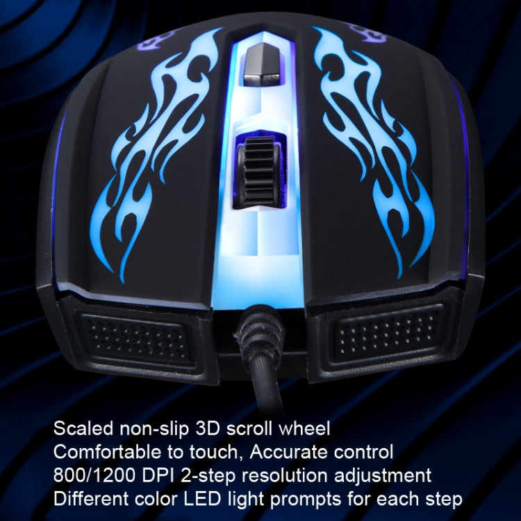 Chasing Leopard USB Illuminated Gaming Optical 1.3m Wired Mouse, 139