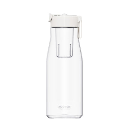 Nobvan Magic Ball Magnetic Bomb Tea Warehouse Tritan Large Capacity Sports Cup, 550ml (Transparent), 550ml (Gray), 800ml (Transparent), 800ml (Blue ), 800ml (Purple), 1000ml (Transparent), 1000ml (Gray), 1200ml (Transparent), 1200ml (Gray)