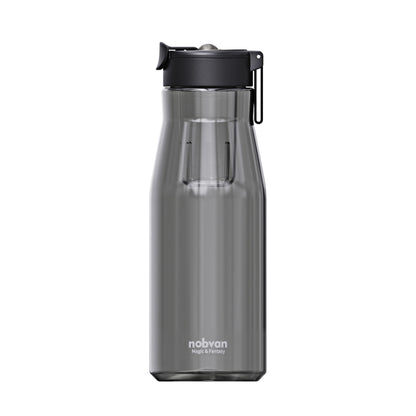 Nobvan Magic Ball Magnetic Bomb Tea Warehouse Tritan Large Capacity Sports Cup, 550ml (Transparent), 550ml (Gray), 800ml (Transparent), 800ml (Blue ), 800ml (Purple), 1000ml (Transparent), 1000ml (Gray), 1200ml (Transparent), 1200ml (Gray)