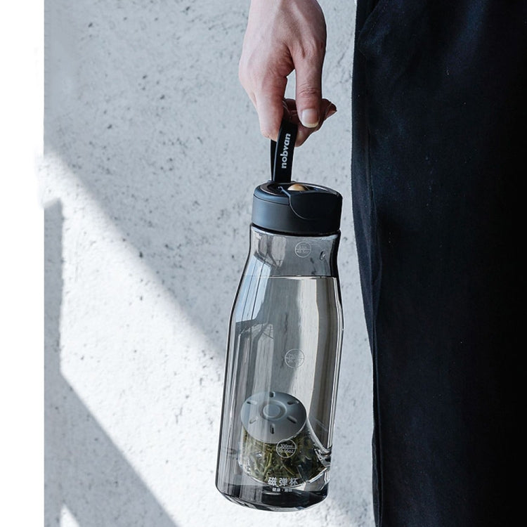 Nobvan Magic Ball Magnetic Bomb Tea Warehouse Tritan Large Capacity Sports Cup, 550ml (Transparent), 550ml (Gray), 800ml (Transparent), 800ml (Blue ), 800ml (Purple), 1000ml (Transparent), 1000ml (Gray), 1200ml (Transparent), 1200ml (Gray)