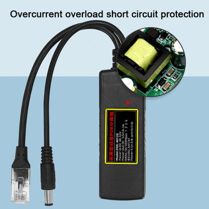 POE-4812G POE Splitter IEEE 802.3AF Standard 12V Output 48V Input for CCTV IP camera Security System, POE-4812G