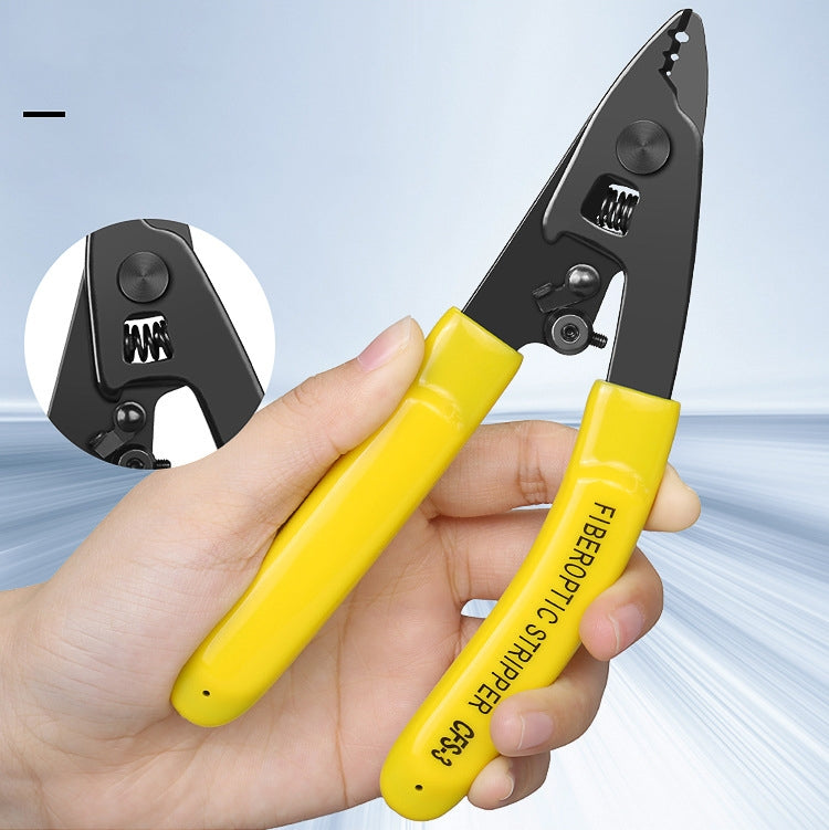 CFS-3 Fiber Optical Stripper 3 Holes Plier for OM1 OM2 OM3 OM4 Fiber Cable Jacket, Black