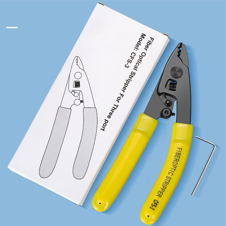 CFS-3 Fiber Optical Stripper 3 Holes Plier for OM1 OM2 OM3 OM4 Fiber Cable Jacket, Black