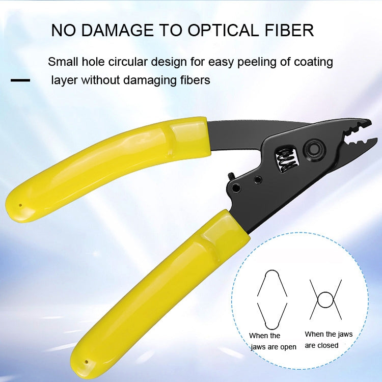 CFS-3 Fiber Optical Stripper 3 Holes Plier for OM1 OM2 OM3 OM4 Fiber Cable Jacket, Black