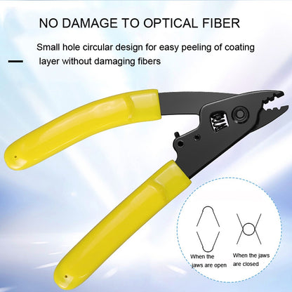 CFS-3 Fiber Optical Stripper 3 Holes Plier for OM1 OM2 OM3 OM4 Fiber Cable Jacket, Black