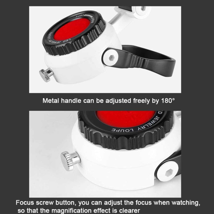 TH-519  15X 20X 25X  LED Light Magnifier with Metal Base for Jewelry Review Watch