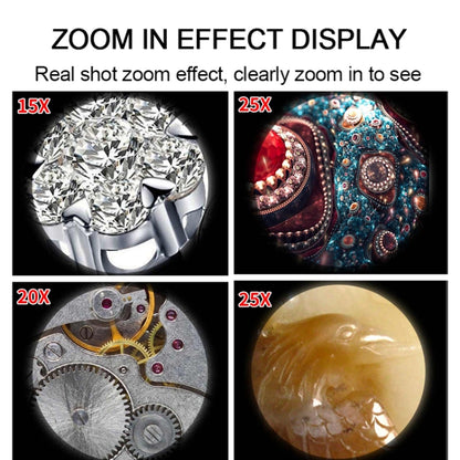 TH-519  15X 20X 25X  LED Light Magnifier with Metal Base for Jewelry Review Watch