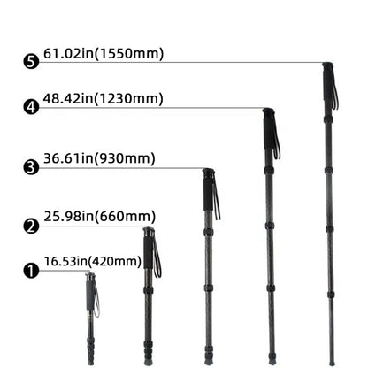 Carbon Fiber DSLR Camera Monopod Mountaineering Stick Photography Selfie Holder, P285C
