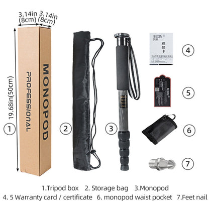 Carbon Fiber DSLR Camera Monopod Mountaineering Stick Photography Selfie Holder, P285C