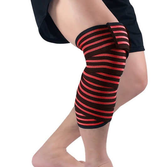 Elastic Squat Knee Strap Strength Training Protector Strap, Black Red, Black Gray, Black Orange, Black Sapphire, Black Sky Blue, Black Yellow