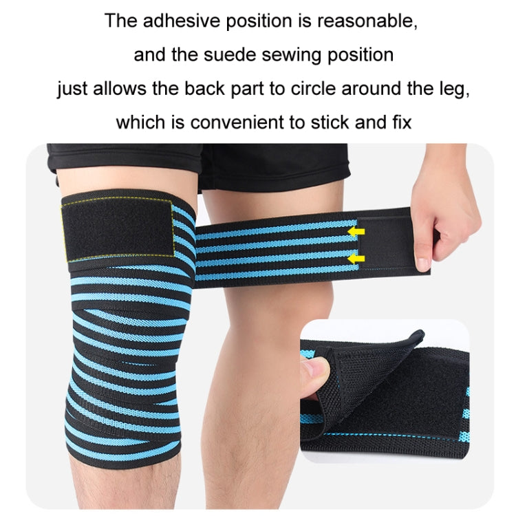 Elastic Squat Knee Strap Strength Training Protector Strap, Black Red, Black Gray, Black Orange, Black Sapphire, Black Sky Blue, Black Yellow