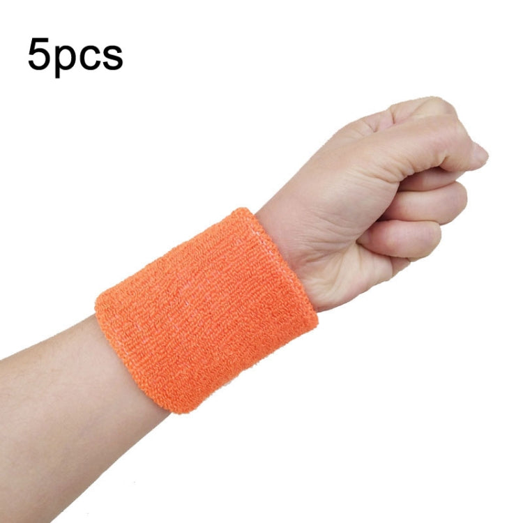5pcs Women Men Solid Color Cotton Sport Sweatband Brace Wraps Guards, 8x8cm