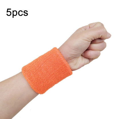5pcs Women Men Solid Color Cotton Sport Sweatband Brace Wraps Guards, 8x8cm